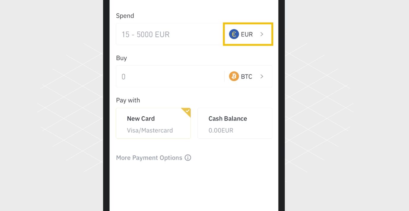 Choose the currency spend